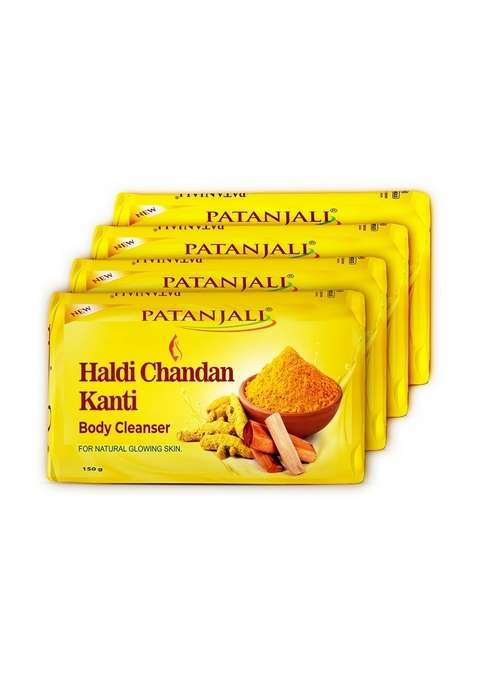 Patanjali Haldi Chandan Kanti Body Cleanser 150 G x 4 N 21.17 oz (600 GM)