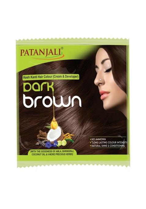 Patanjali Kesh Kanti Hair Colour (Cream & Developer) - Dark Brown 1.41 oz (40 GM)