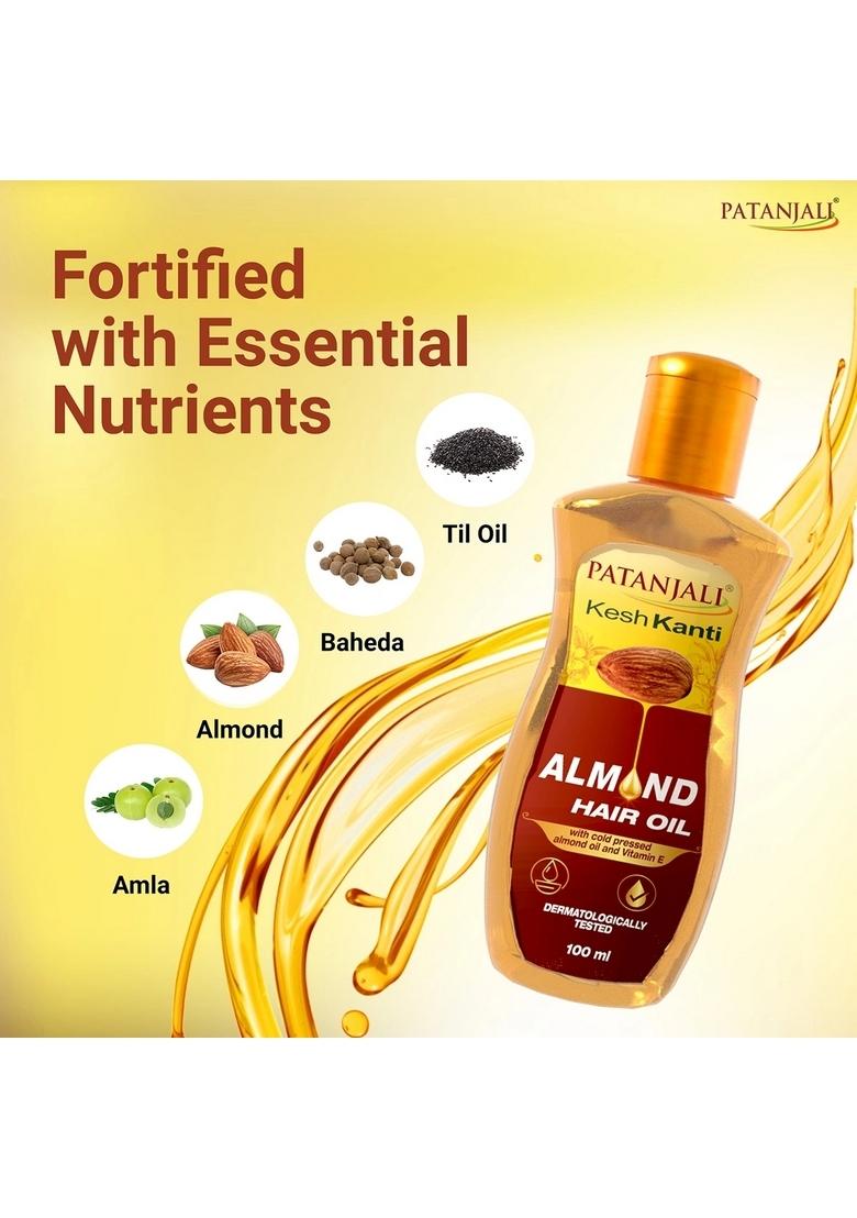 Patanjali Almond Hair Oil 3.38 oz (100 ML)
