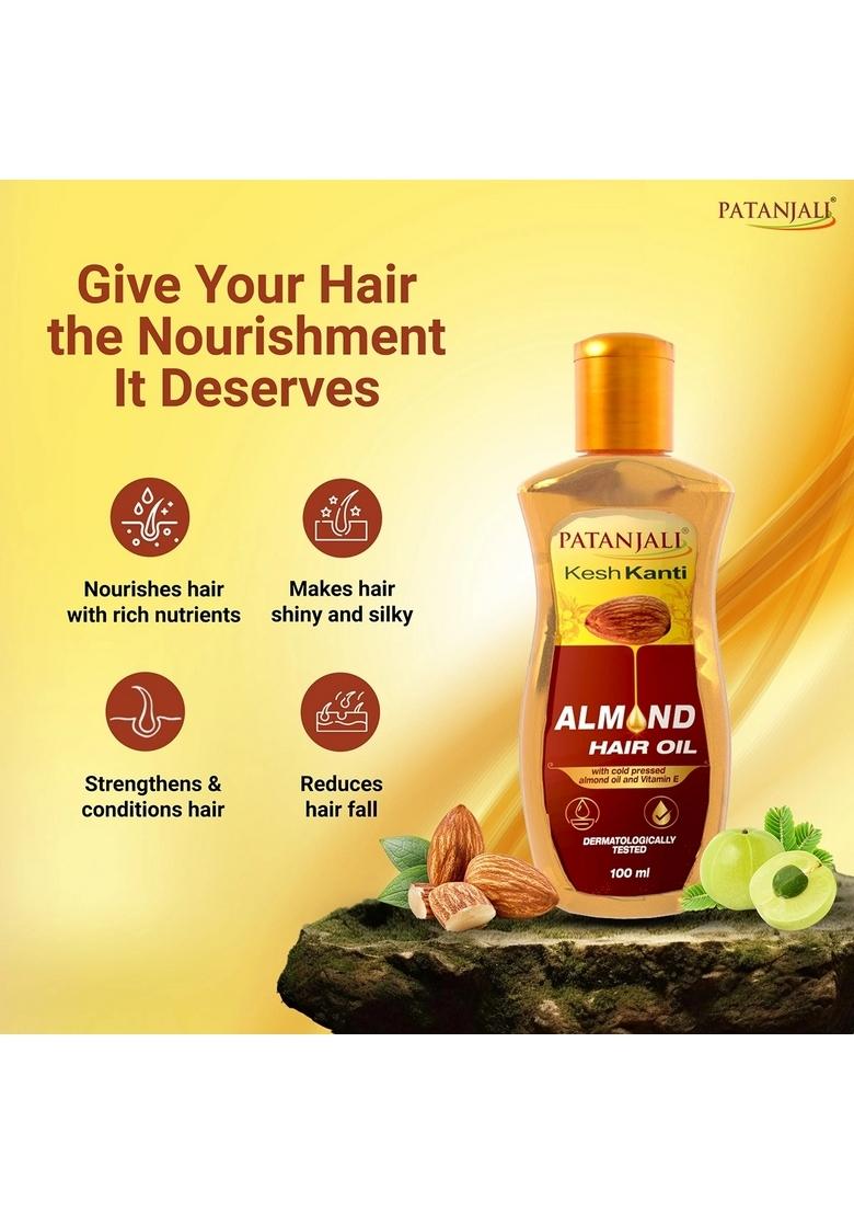 Patanjali Almond Hair Oil 3.38 oz (100 ML)