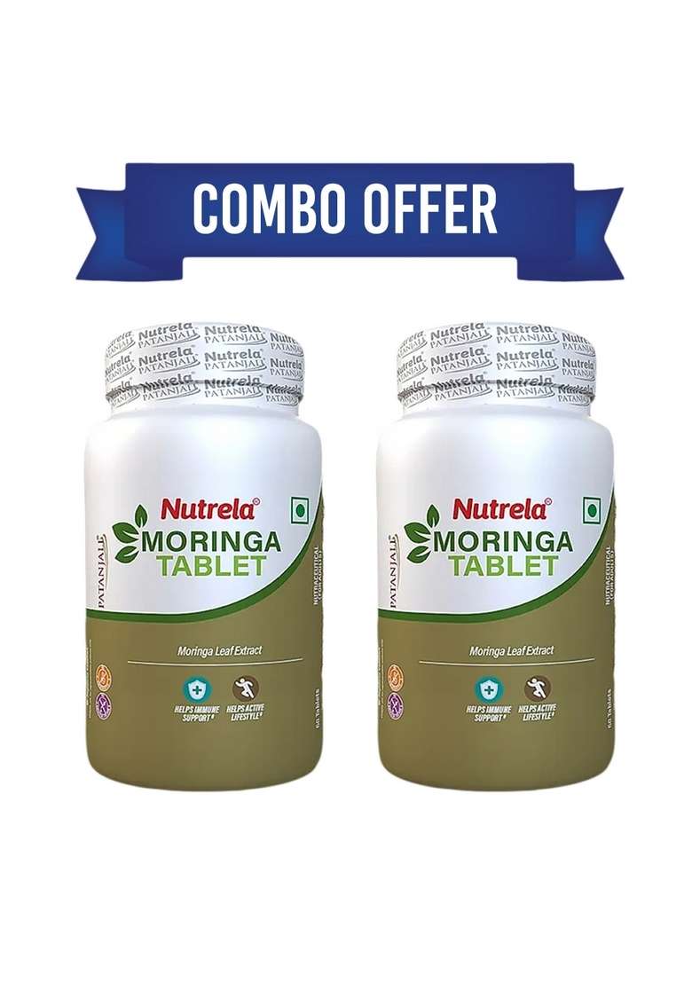 Patanjali Combo Pat. Nutrela Moringa Tablets (Pack Of 2) 2.12 oz (60 GM) - Indya