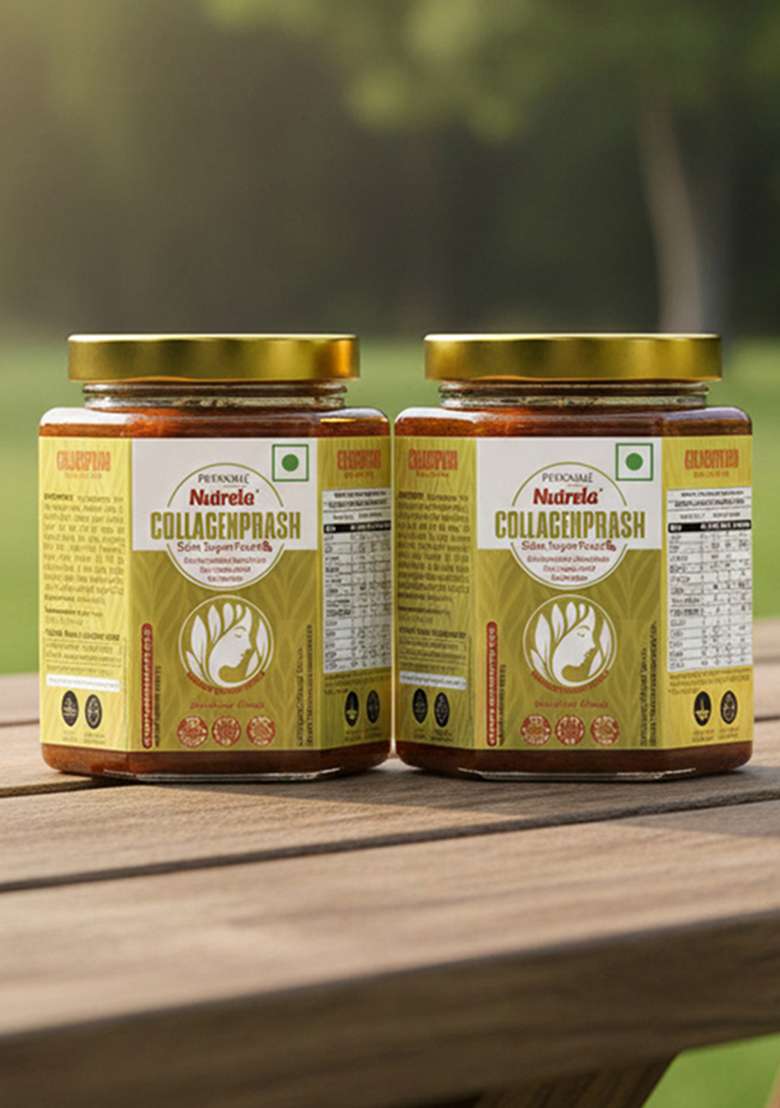 Patanjali CollagenPrash - Advanced Anti Ageing Formula for Men and Women - 400g (pack of 2) 28.23 oz (800 GM) - Indya