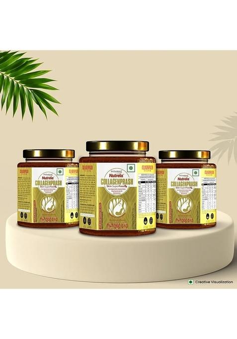 Patanjali Collagen Prash - Advanced Anti Ageing Formula for Men and Women - 400g (pack of 3) 42.34 oz (1200 GM)