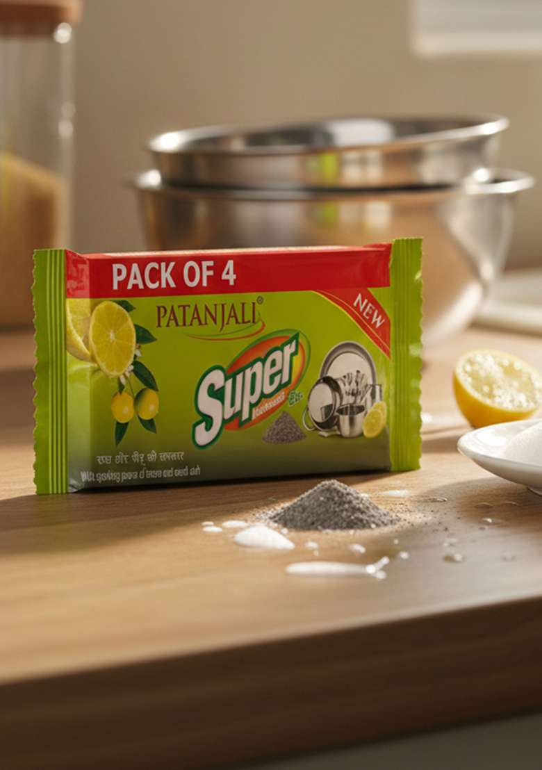 Patanjali Super Dish Wash Bar Pack of 4 14.82 oz (420 GM) - Indya