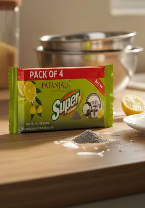 Patanjali Super Dish Wash Bar Pack of 4 14.82 oz (420 GM)