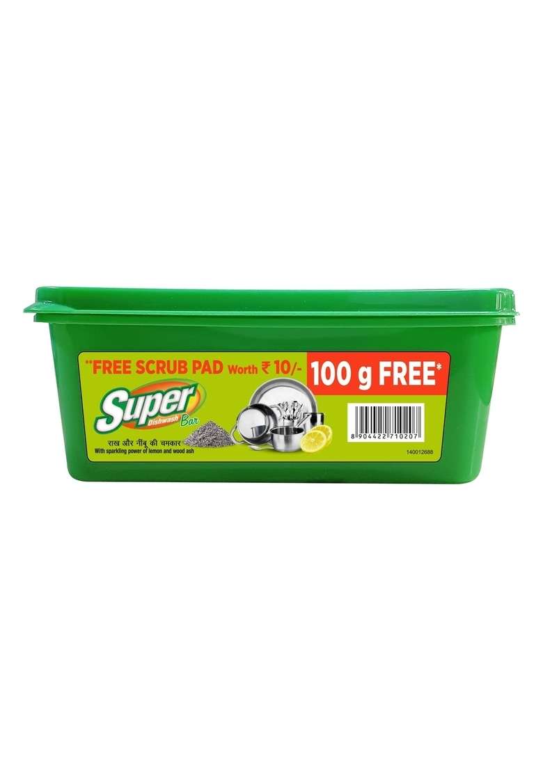 Patanjali Dish Wash Bar-600g (500g+100g)+ Scrub Pad 21.17 oz (600 GM) - Indya