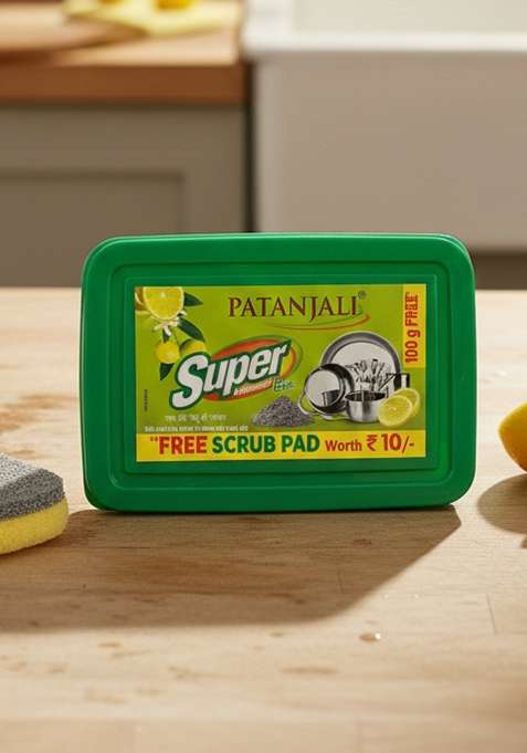 Patanjali Dish Wash Bar-600g (500g+100g)+ Scrub Pad 21.17 oz (600 GM)