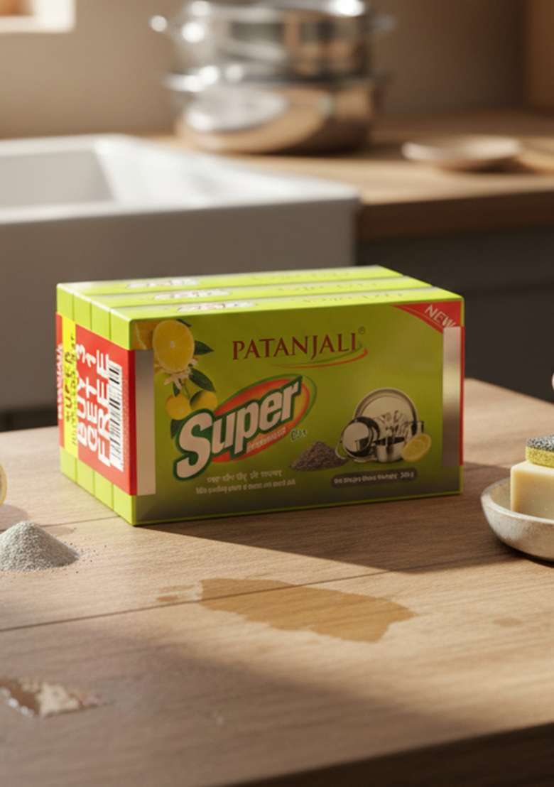 Patanjali Super Dish wash Bar-225 Gram B3G1 Free 31.76 oz (900 GM) - Indya