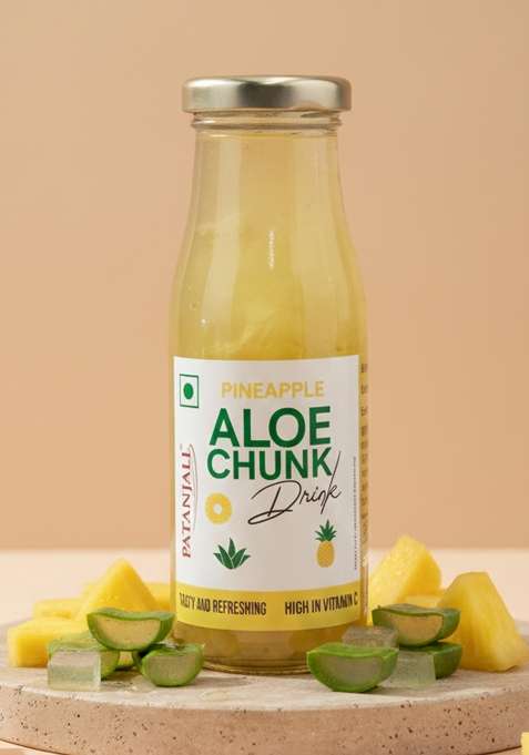 Patanjali Pineapple Aloe Chunk Drink 6.76 oz (200 ML)
