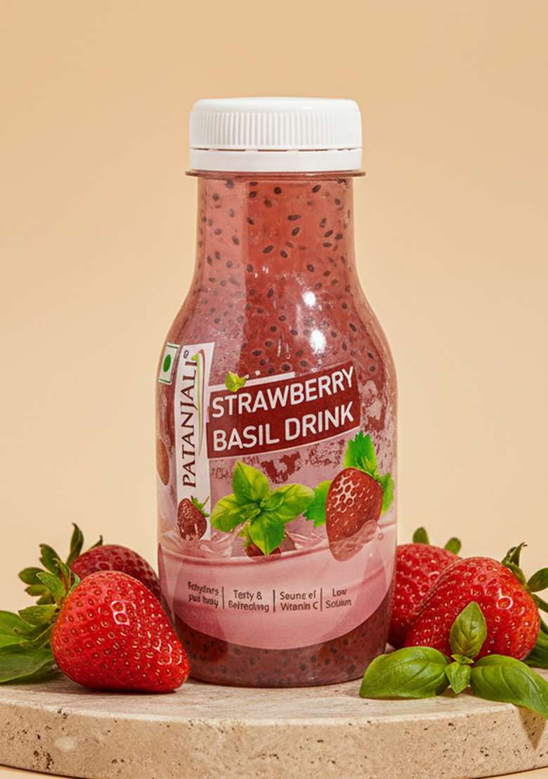 Patanjali Strawberry Basil Drink 6.76 oz (200 ML) - Indya