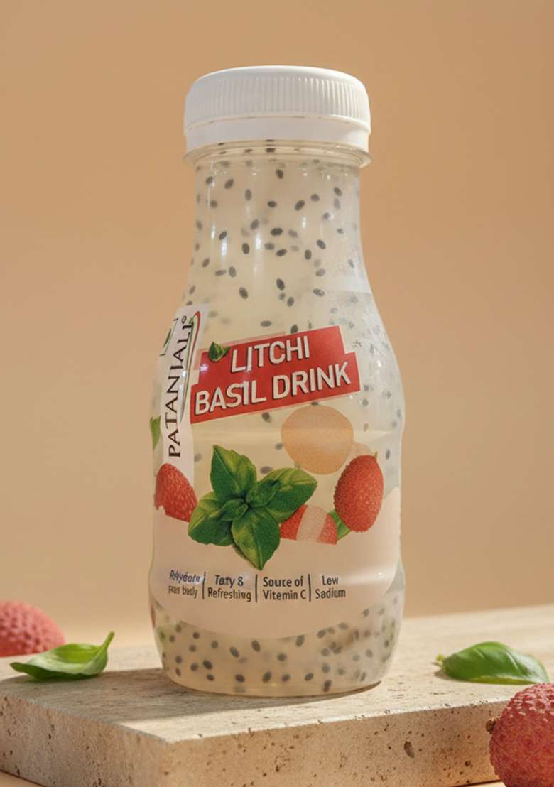 Patanjali Litchi Basil Drink 6.76 oz (200 ML) - Indya