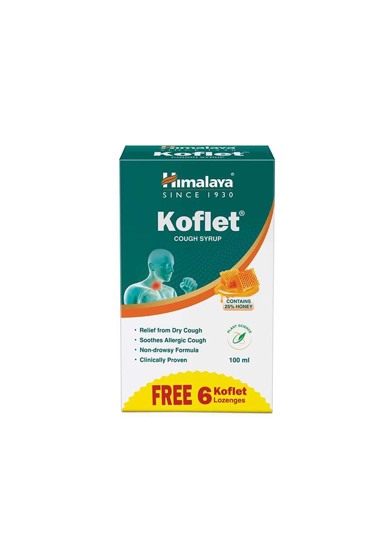Himalaya KOFLET SYRUP 100 ML + 6 LOZENGES FREE - Indya