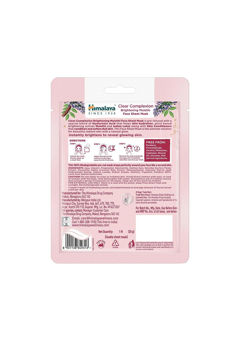 Himalaya Clear Complexion Brightening Mulethi Face Sheet Mask