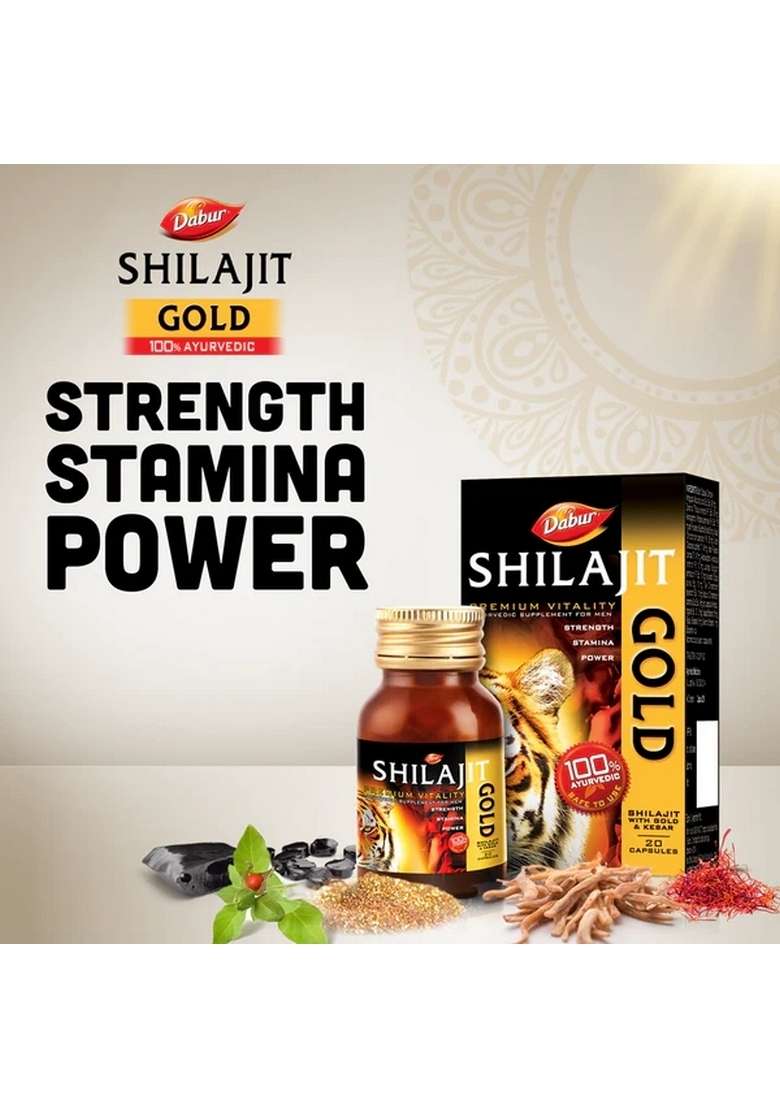 DABUR Shilajit Gold Capsules | 100% Ayurvedic | For Men - Indya