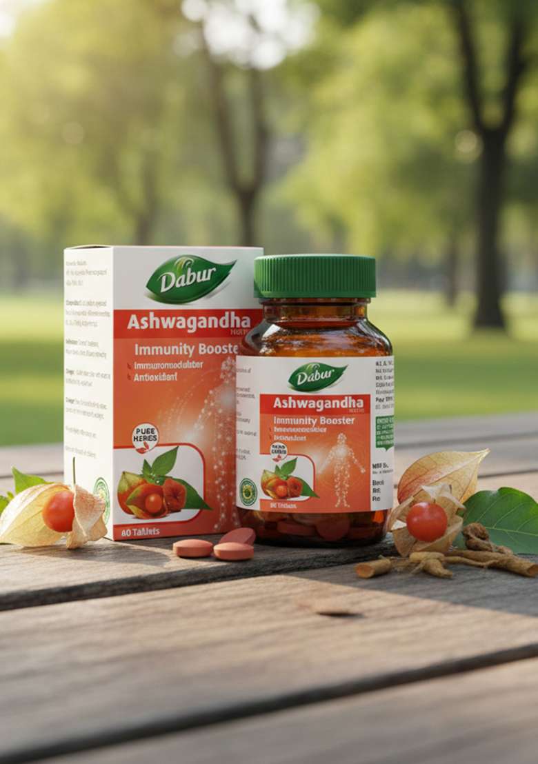 DABUR Ashwagandha Tablets | Stress Relief , Rich in Antioxidants , Immunity Booster - Indya
