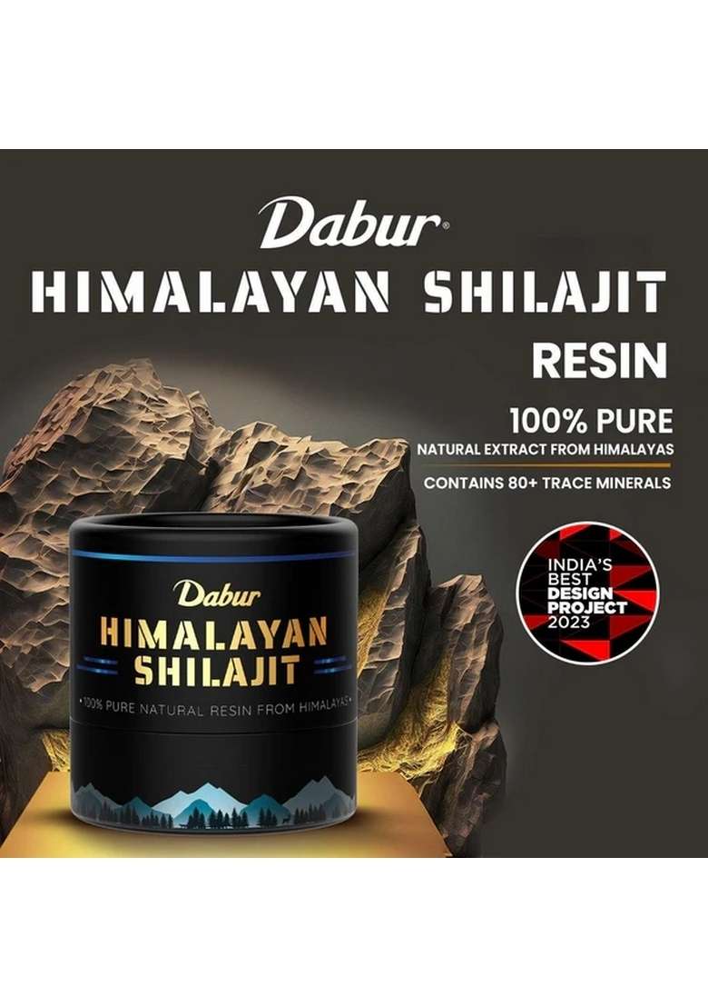 DABUR Himalayan Shilajit Resin 15g (Pack of 2) - Natural Energy & Vitality Support - Indya