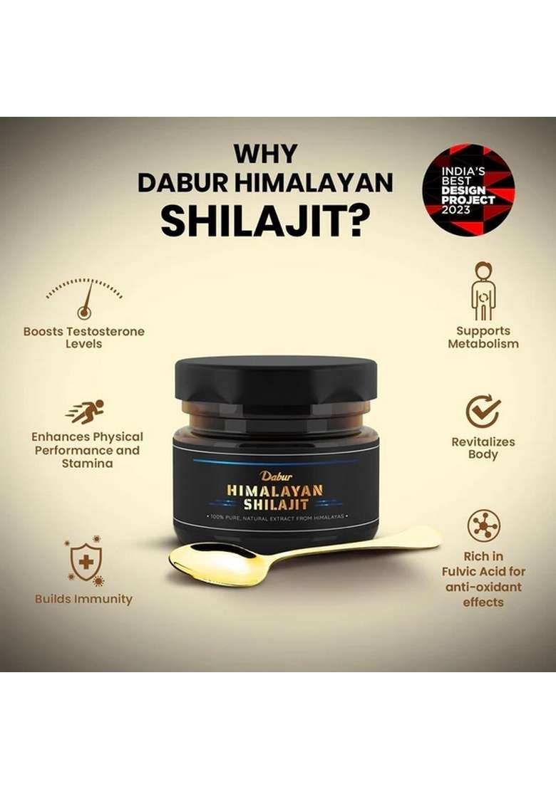 DABUR Himalayan Shilajit Resin 15g (Pack of 2) - Natural Energy & Vitality Support - Indya