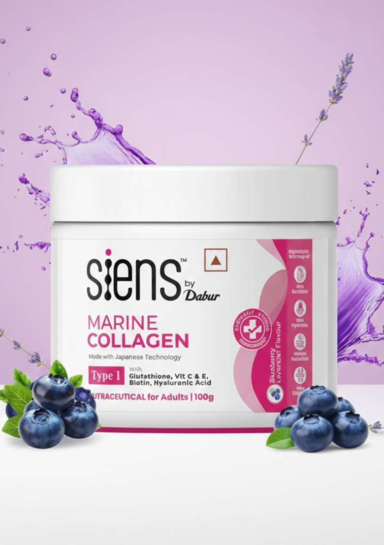 DABUR Siens By Dabur Hydrolyzed Marine Collagen , Powder with Glutathione, Hyaluronic Acid, Vitamin C Blueberry Lavender - Indya
