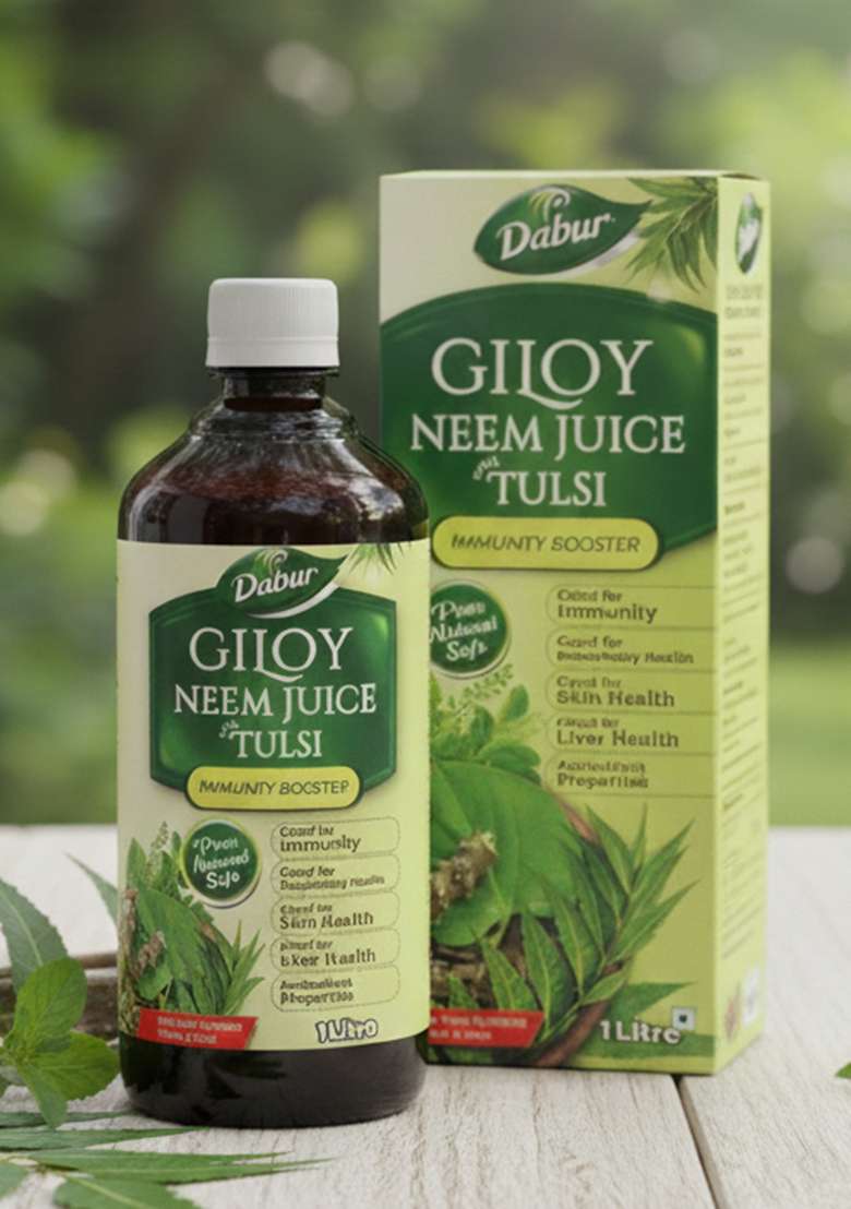 DABUR Giloy Neem Tulsi Juice for Immunity, Respiratory, Skin & Liver Health - Indya