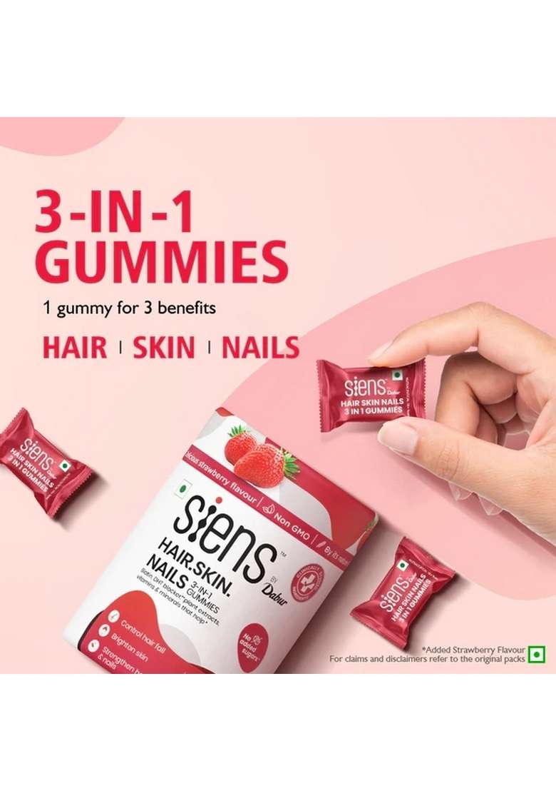 DABUR Siens By Dabur Hair, Skin & Nails (3 in 1 Gummies)  - Indya