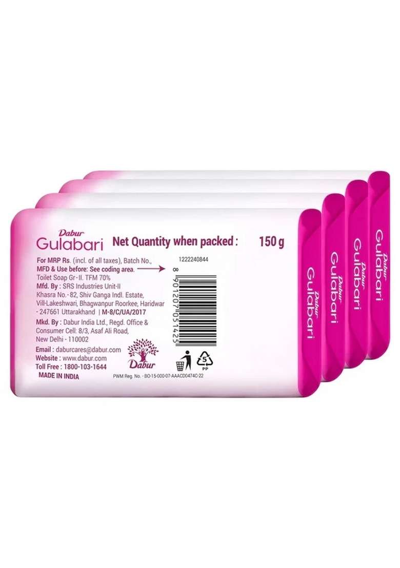 DABUR Gulabari Radiant Rose Glow Soap (Pack of 4) - Indya