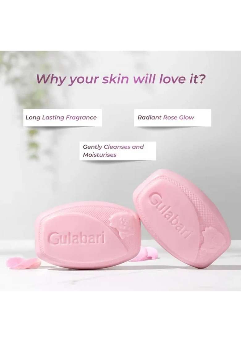 DABUR Gulabari Radiant Rose Glow Soap (Pack of 4) - Indya