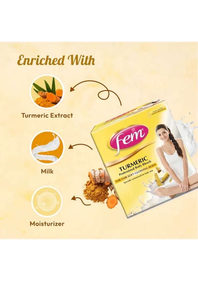 DABUR Fem Professional Body Bleach Turmeric - Indya