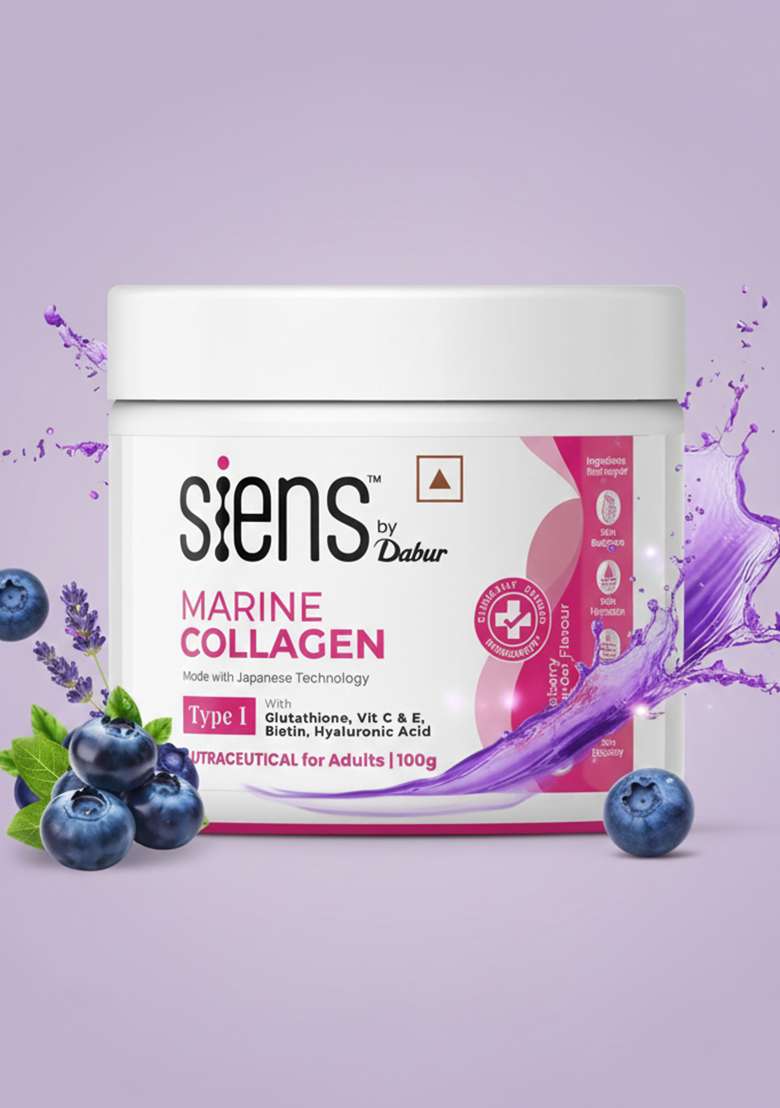 DABUR Siens By Dabur Hydrolyzed Marine Collagen , Powder with Glutathione, Hyaluronic Acid, Vitamin C Blueberry Lavender - Indya