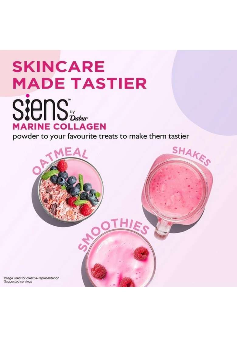 DABUR Siens By Dabur Hydrolyzed Marine Collagen , Powder with Glutathione, Hyaluronic Acid, Vitamin C Blueberry Lavender - Indya