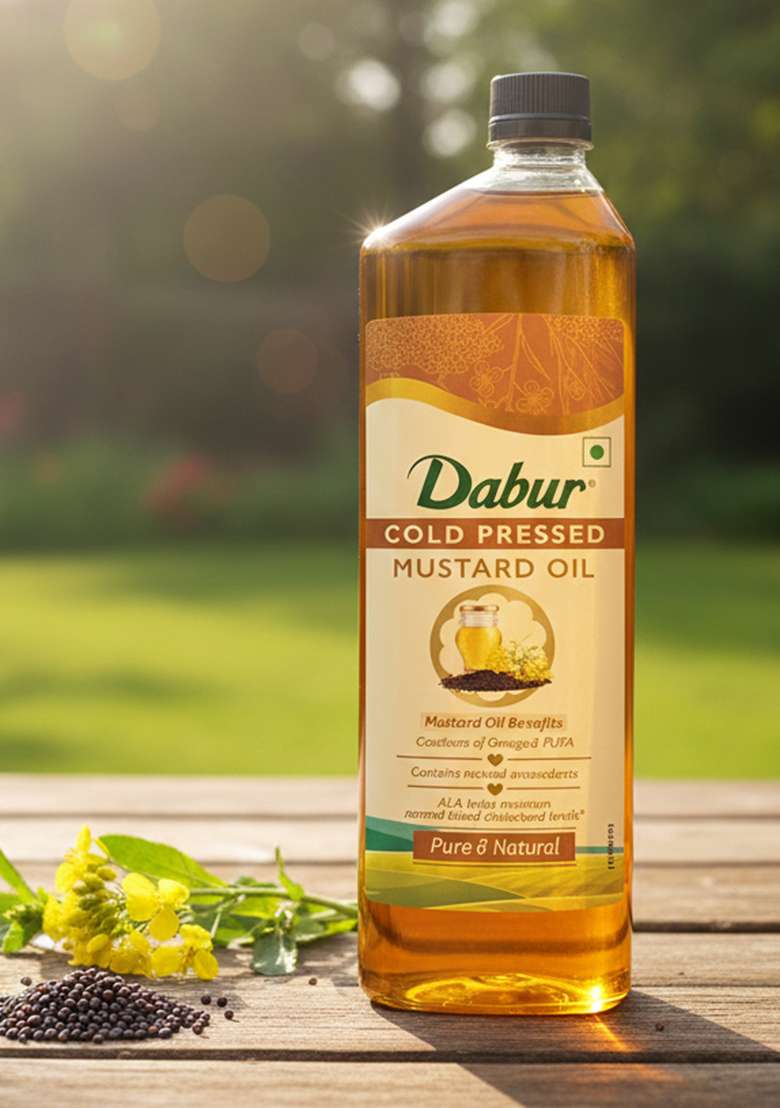 DABUR Cold Pressed Mustard Oil | Rich in Omega 3 & 6  - Indya