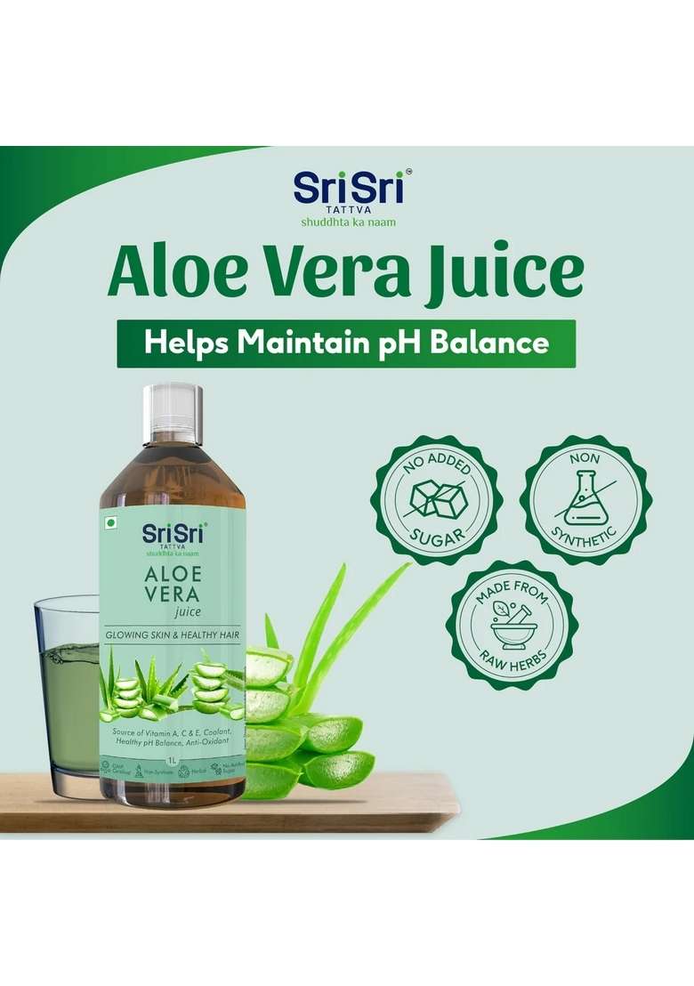 SRI SRI TATTV Aloe Vera Juice | No Added Sugar | 1 L - Indya