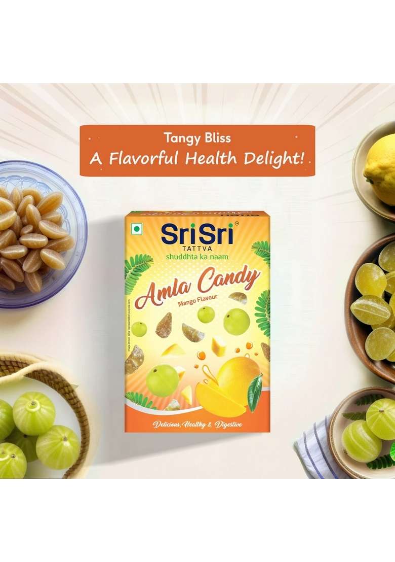 SRI SRI TATTV Amla Candy - Mango Flavoured - Delicious Healthy & Digestive, 400 g - Indya
