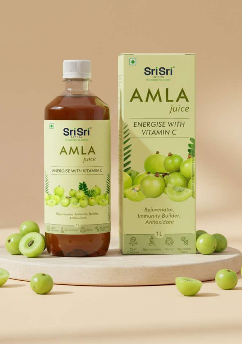 SRI SRI TATTV Amla Juice - Energise With Vitamin C | Rejuvenator, Immunity Builder, Antioxidant | No Added Sugar | 1 L - Indya