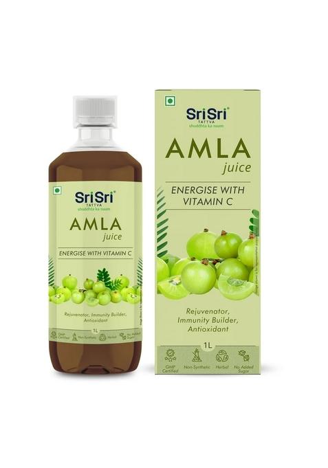 SRI SRI TATTV Amla Juice - Energise With Vitamin C | Rejuvenator, Immunity Builder, Antioxidant | No Added Sugar | 1 L