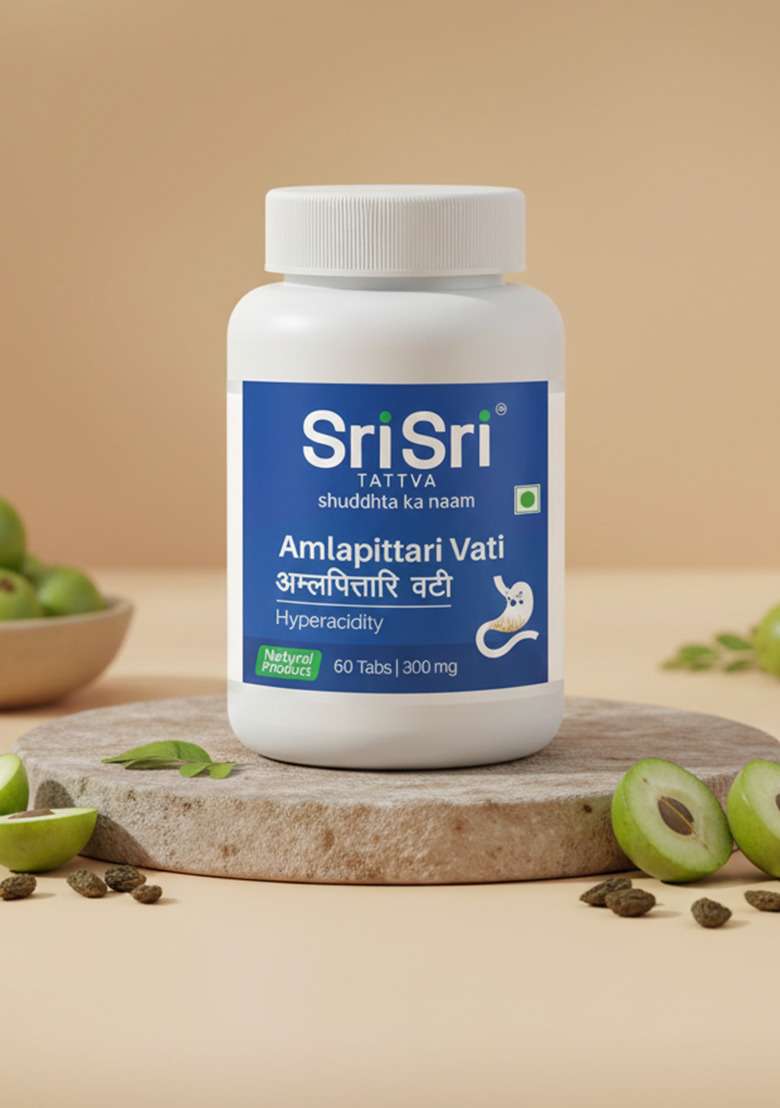 SRI SRI TATTV Amlapittari Vati - Hyperacidity | For Relief From Heart Burn & Acid Peptic Disorders | Amalaki |Natural Product | 60 Tabs, 300 mg - Indya