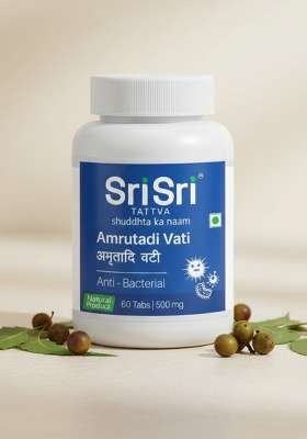 SRI SRI TATTV Amrutadi Vati - Anti-Bacterial, 60 Tabs | 500 mg