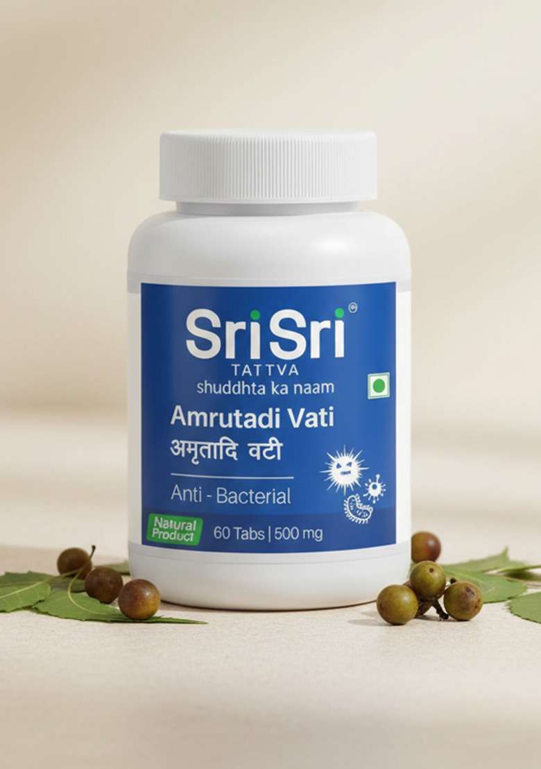 SRI SRI TATTV Amrutadi Vati - Anti-Bacterial, 60 Tabs | 500 mg - Indya