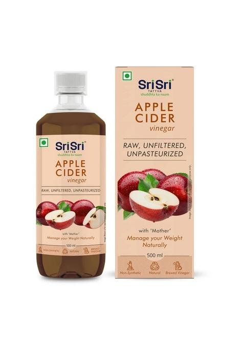 SRI SRI TATTV Apple Cider Vinegar - Raw, Unfiltered, Unpasteurized | Manage Your Weight Naturally | 500 ml