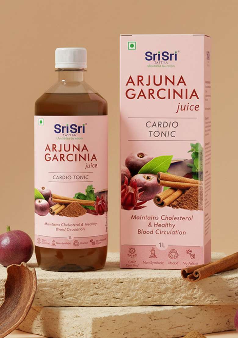 SRI SRI TATTV Arjuna Garcinia Juice - Cardio Tonic | Maintains Cholesterol & Healthy Blood Circulation | 1 L - Indya