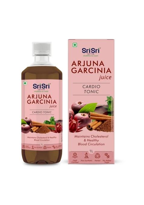 SRI SRI TATTV Arjuna Garcinia Juice - Cardio Tonic | Maintains Cholesterol & Healthy Blood Circulation | 1 L