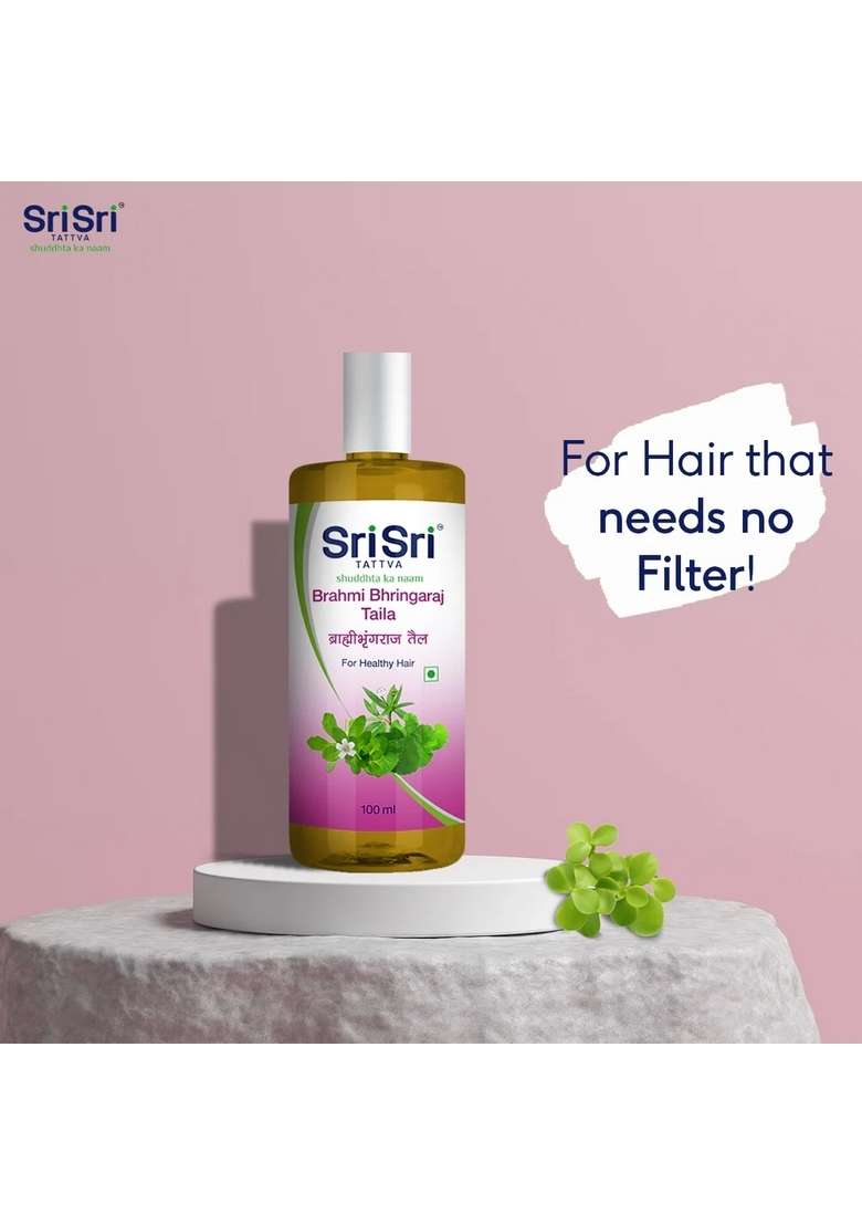 SRI SRI TATTV Brahmi Bhringaraj Taila - Anti Graying, 100 ml - Indya