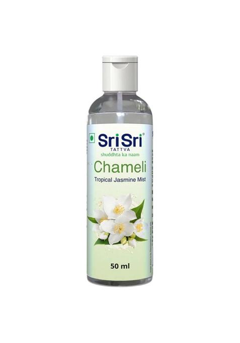 SRI SRI TATTV Chameli - Tropical Jasmine Mist | Keep Your Skin Calm And Refreshed | Cleanser, Moisturiser, Toner, Fragrance | Flip Top Bottle | 50 ml