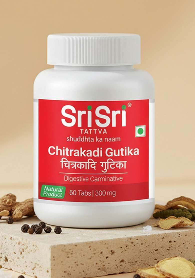SRI SRI TATTV Chitrakadi Gutika - Digestive Carminative, 60 Tabs | 300 mg - Indya