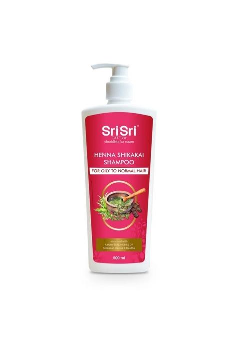 SRI SRI TATTV Henna Shikakai Shampoo - For Silky Smooth & Conditioned Hair (Buy 1 Get 1 Free), 500 ml