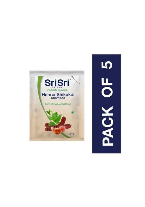 SRI SRI TATTV Henna Shikakai Shampoo Sachet -For Silky Smooth & Conditioned Hair, 5 ml | Pack Of 5