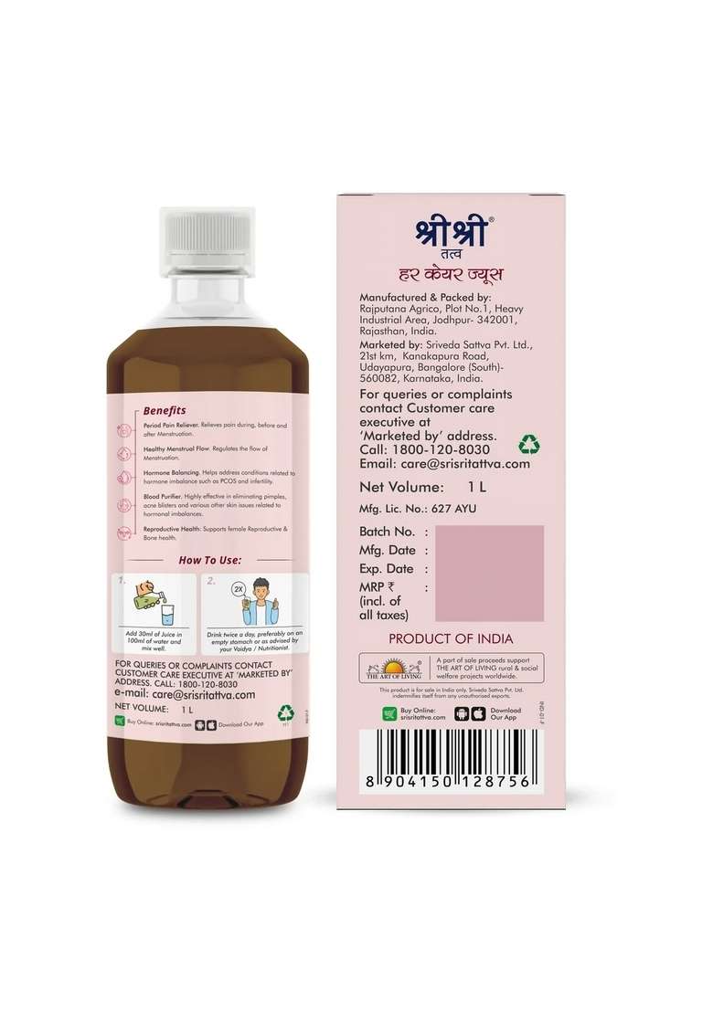 SRI SRI TATTV Her Care Juice - Women Health Tonic | Helps Hormone Balancing | 1 L - Indya