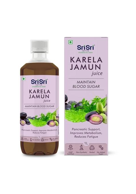 SRI SRI TATTV Karela Jamun Juice - Maintain Blood Sugar | Pancreatic Support, Improves Metabolism, Reduces Fatigue | 1 L