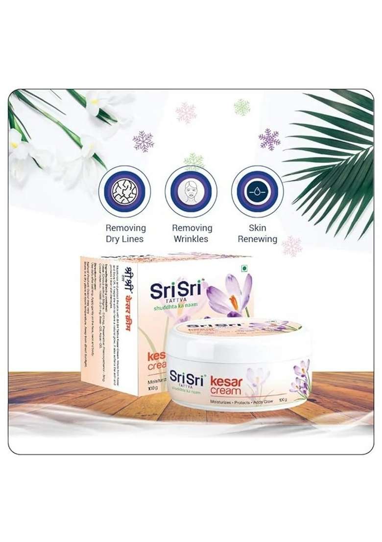 SRI SRI TATTV Kesar Cream - Moisturiser, Protects & Adds Glow, 100 g - Indya