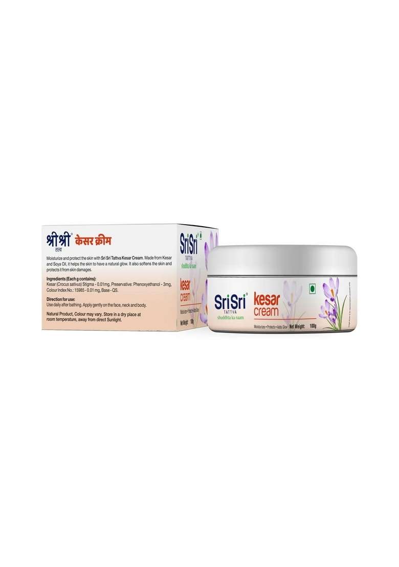 SRI SRI TATTV Kesar Cream - Moisturiser, Protects & Adds Glow, 100 g - Indya