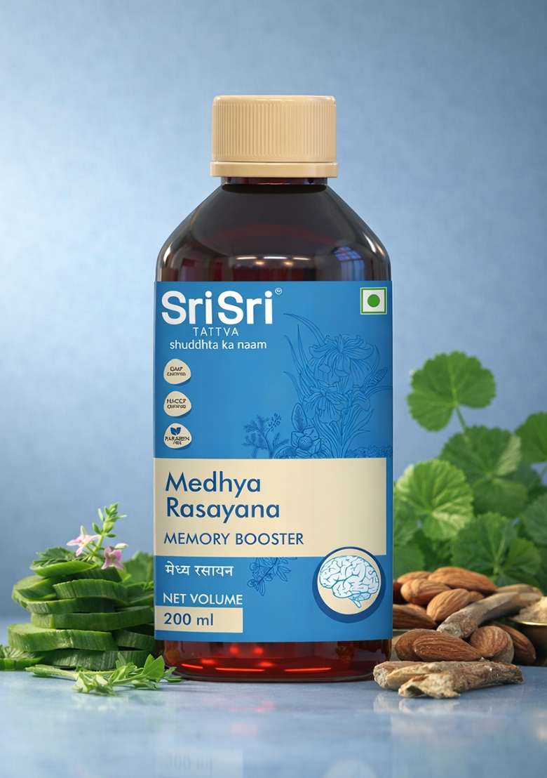 SRI SRI TATTV Medhya Rasayana Syrup - For Better Mental Health & Strength | Helps With Vertigo & Insomnia | 200 ml - Indya